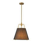 Modern Linen Pendant Light With Tapered Cone Shape Fixture