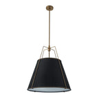 Modern Linen Pendant Light With Tapered Cone Shape Fixture