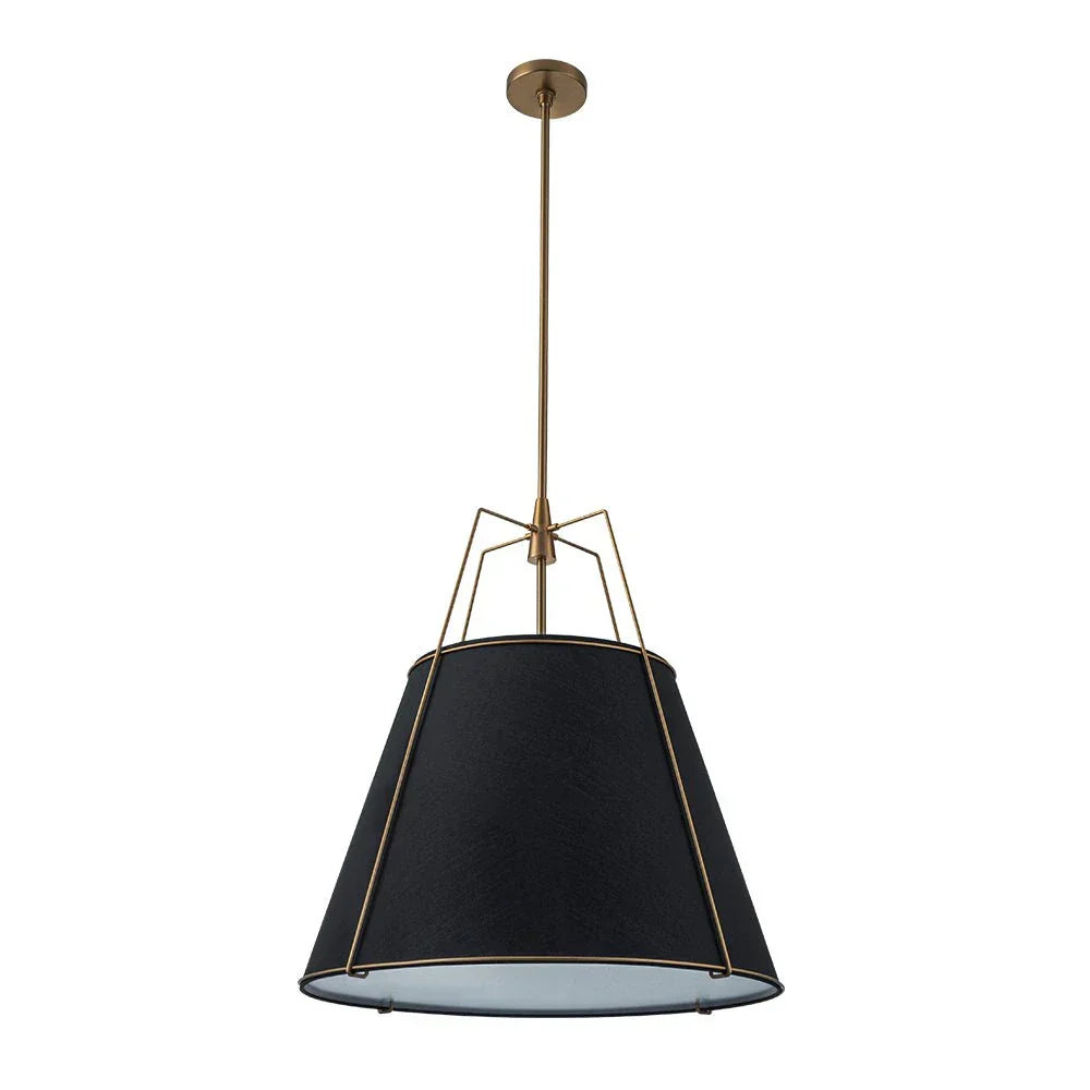 Modern Linen Pendant Light With Tapered Cone Shape Fixture