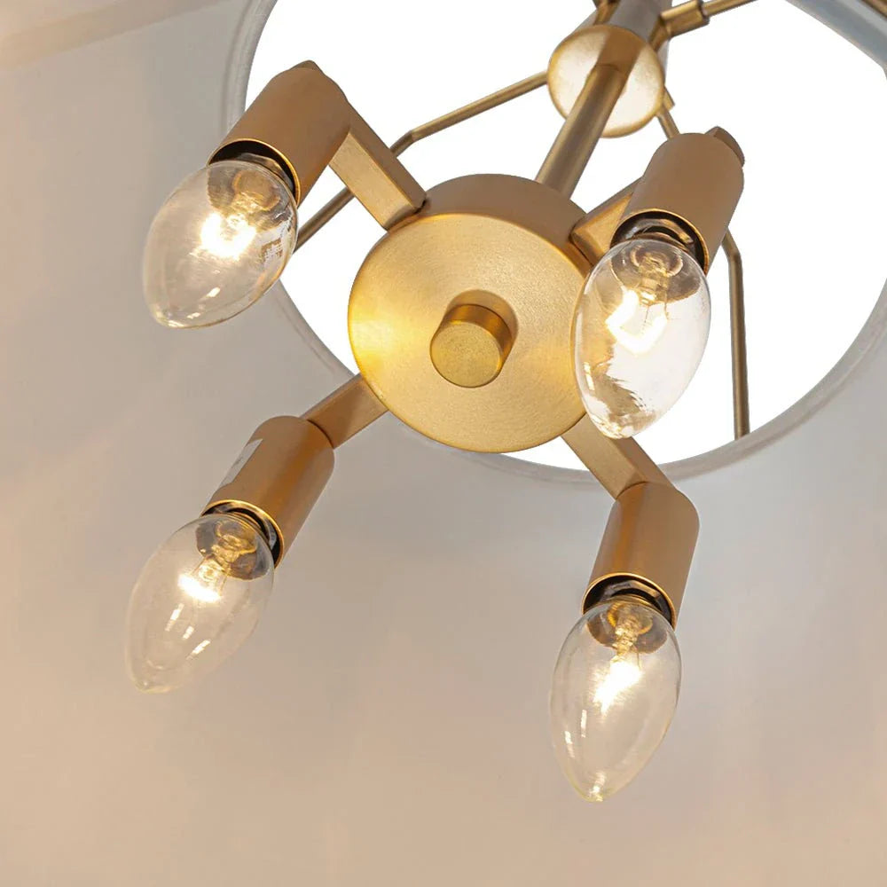 Modern Linen Pendant Light With Tapered Cone Shape Fixture