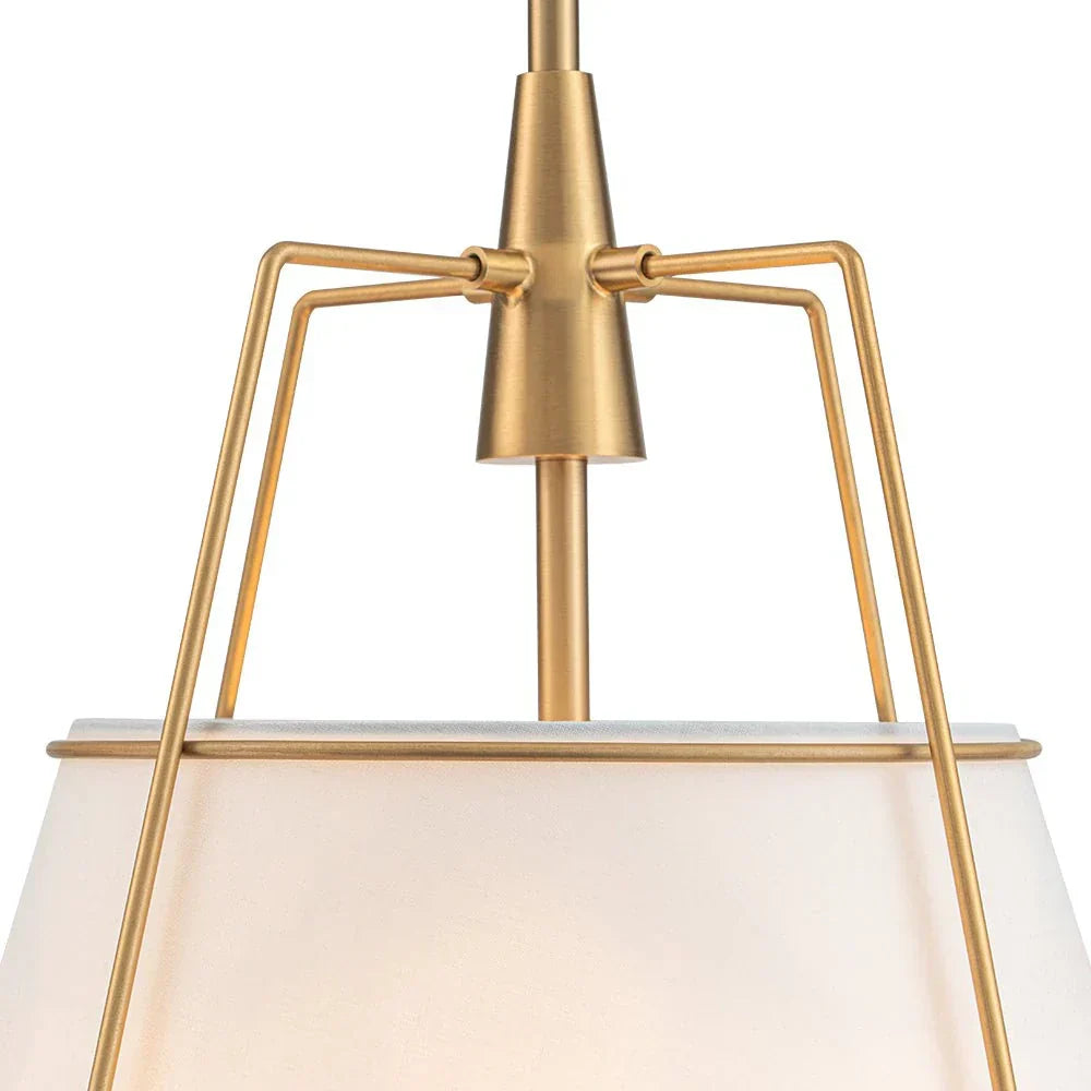 Modern Linen Pendant Light With Tapered Cone Shape Fixture