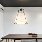 Modern Linen Pendant Light With Tapered Cone Shape Fixture