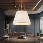 Modern Linen Pendant Light With Tapered Cone Shape Fixture