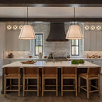 Modern Linen Pendant Light With Tapered Cone Shape Fixture