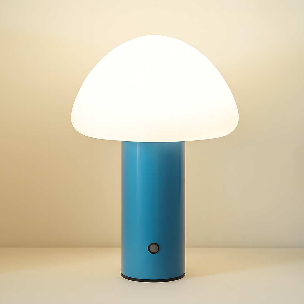 Cordless LED Table Lamp with Mushroom Design – Rechargeable Bedside Table Lamp for Soft Illumination and Portable Use | Euroselle