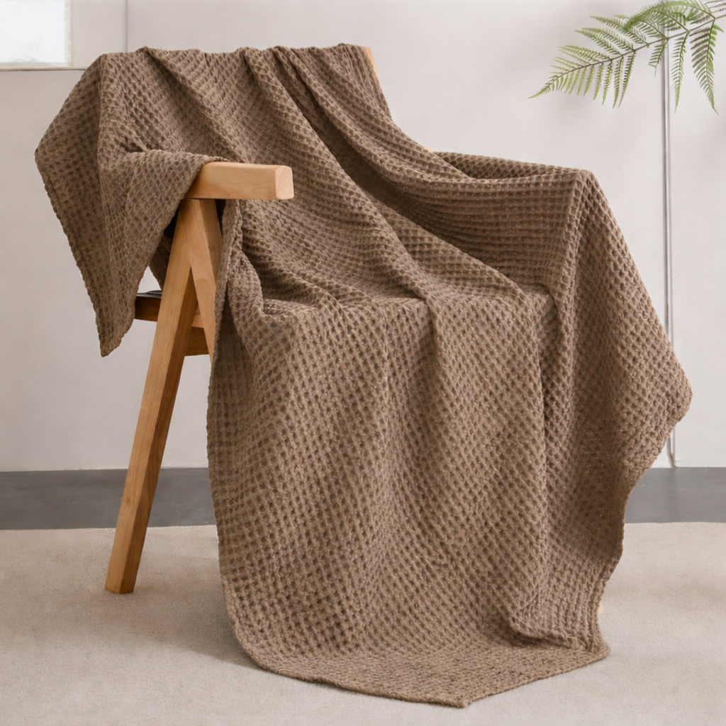 Lightweight Waffle Throw Blanket for Cozy All-Season Comfort - Euroselle