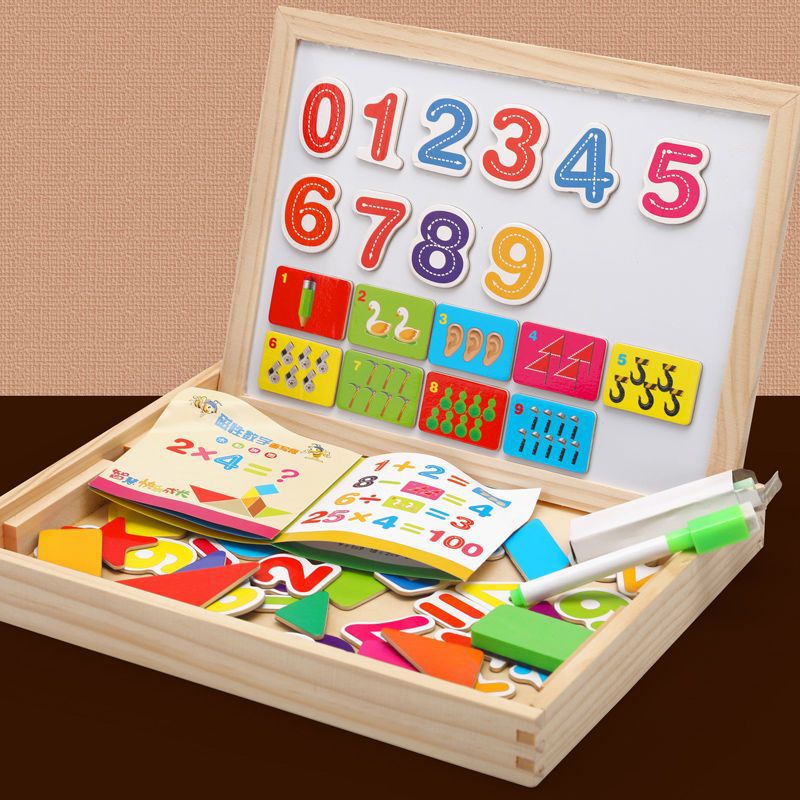 NovaTots 2-In-1 Montessori Drawing Board – Magnetic Chalkboard & White Board, Portable