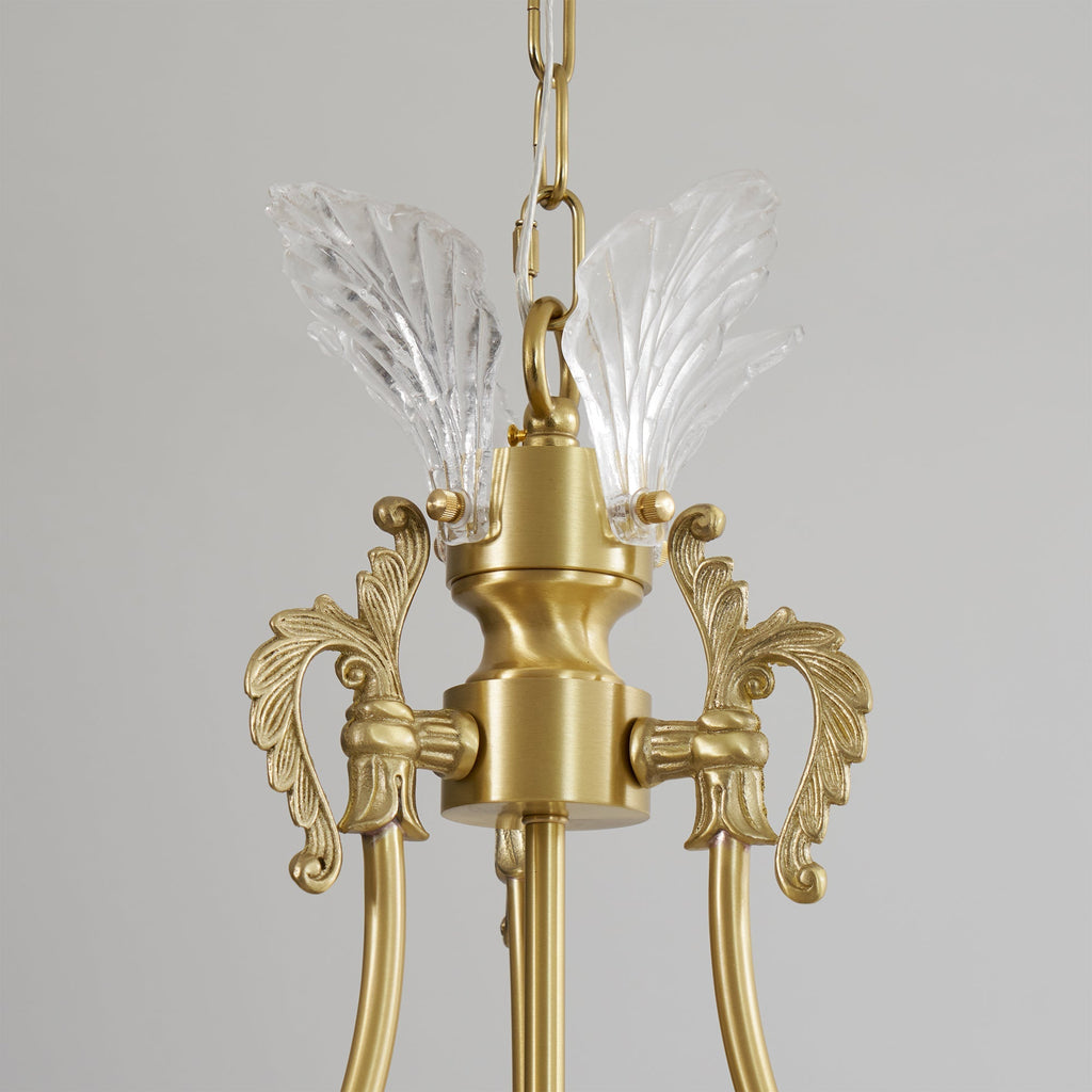 Lustre Facette en laiton poli et cristal