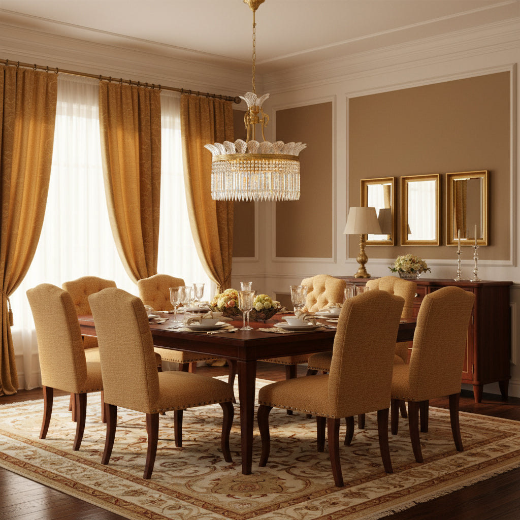 Lustre Facette en laiton poli et cristal