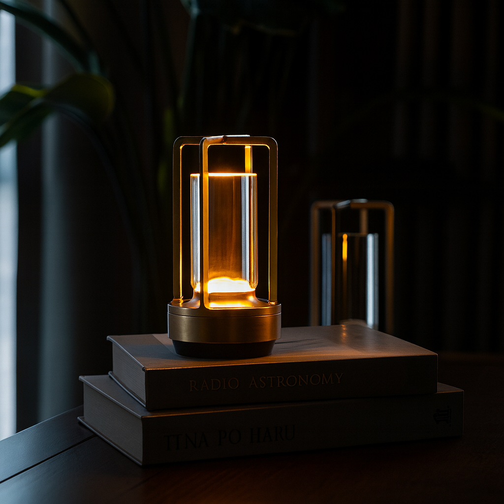مصباح طاولة LED CrystalTouch من NovaGlow — إضاءة محيطية للمكتب