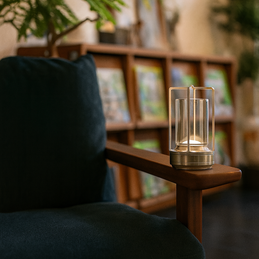 مصباح طاولة LED CrystalTouch من NovaGlow — إضاءة محيطية للمكتب