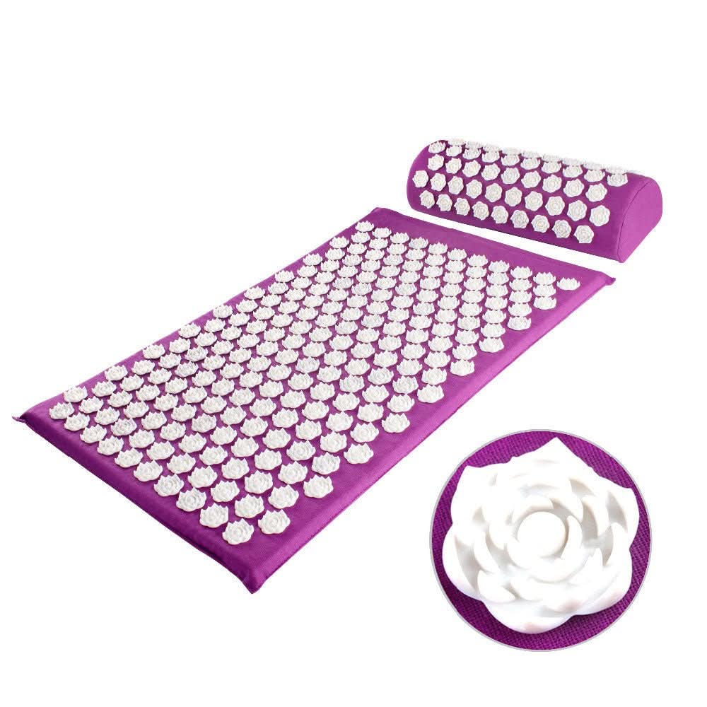 CalmFlex akupressur-yogamatta och kuddeset – tryckpunkter