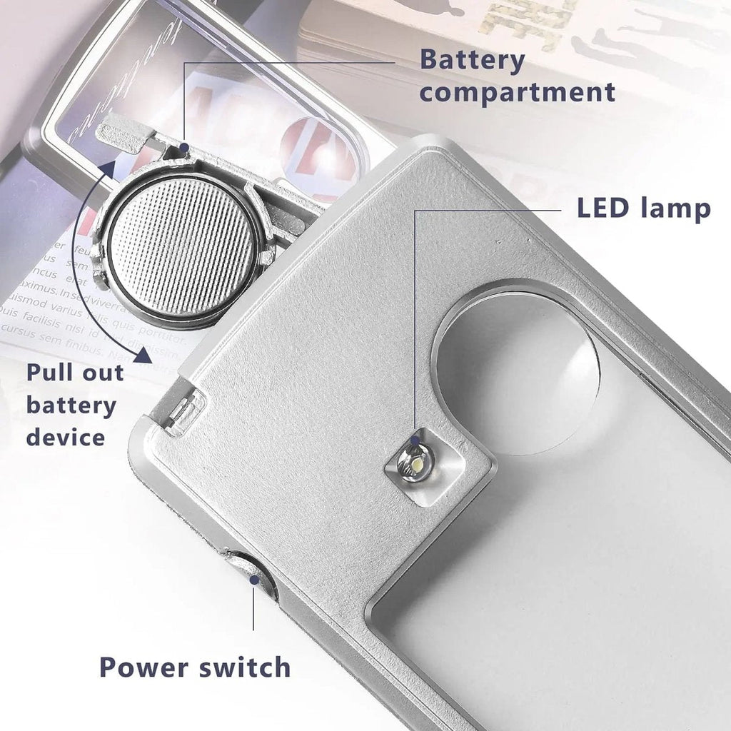 Lupa de bolsillo LED NovaScope — aumentos dobles de 3x y 6x, iluminación integrada