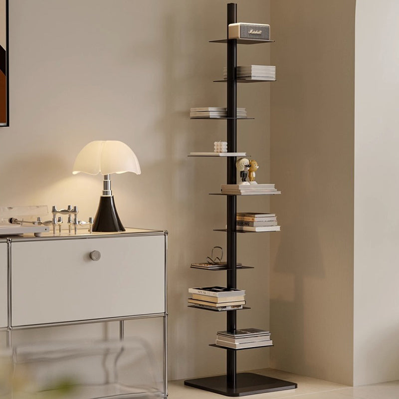 9-Tier Tower Shelving Unit — Multicolor Steel Frame, 68.5 x 15.75 in