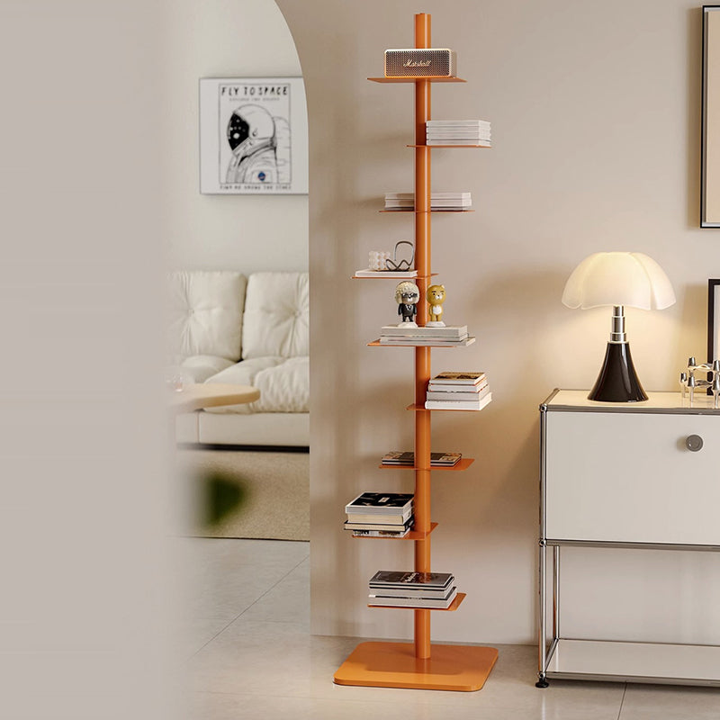 9-Tier Tower Shelving Unit — Multicolor Steel Frame, 68.5 x 15.75 in