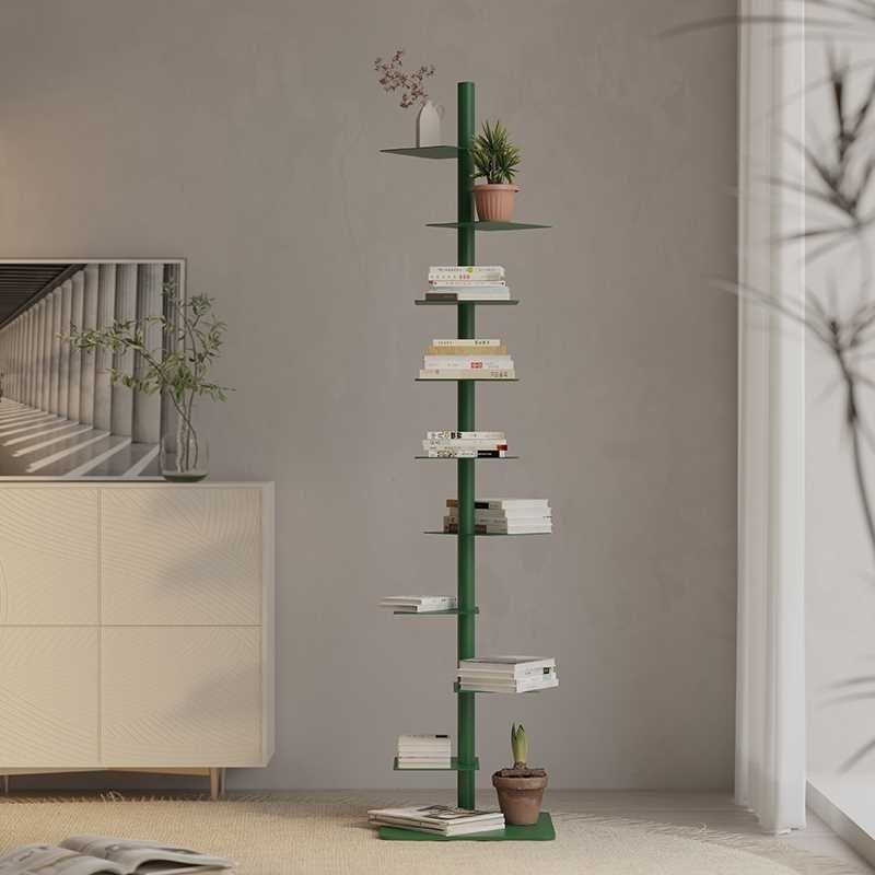 9-Tier Tower Shelving Unit — Multicolor Steel Frame, 68.5 x 15.75 in