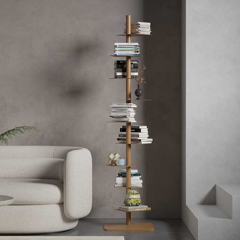 9-Tier Tower Shelving Unit — Multicolor Steel Frame, 68.5 x 15.75 in