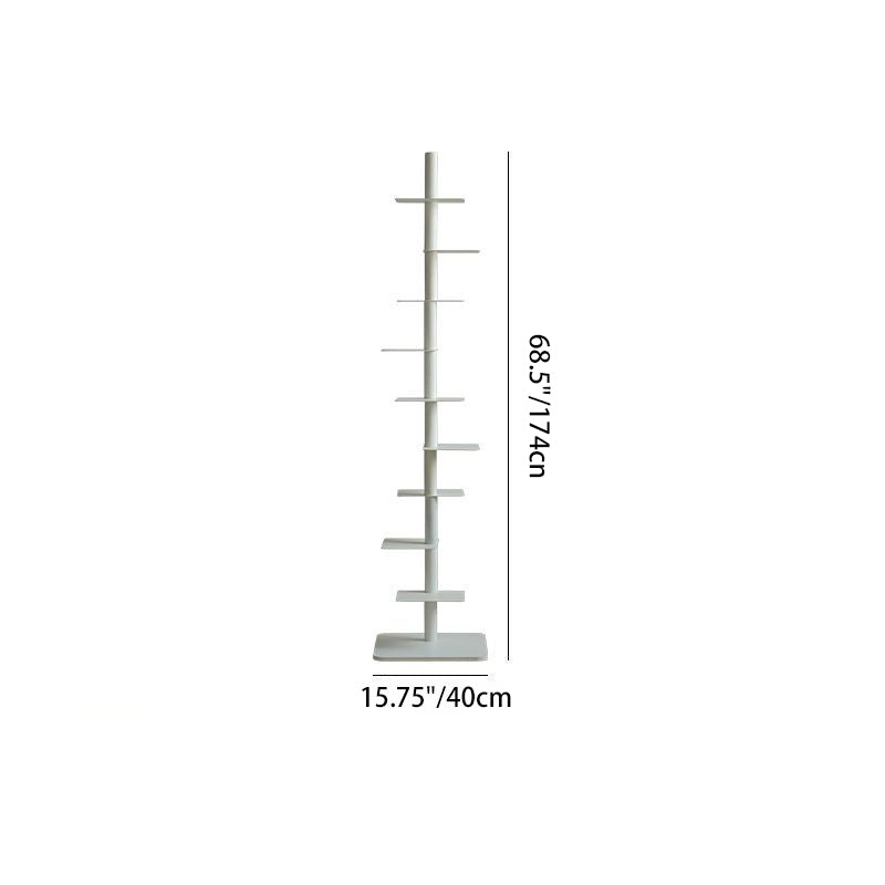 9-Tier Tower Shelving Unit — Multicolor Steel Frame, 68.5 x 15.75 in