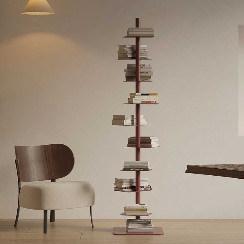 9-Tier Tower Shelving Unit — Multicolor Steel Frame, 68.5 x 15.75 in