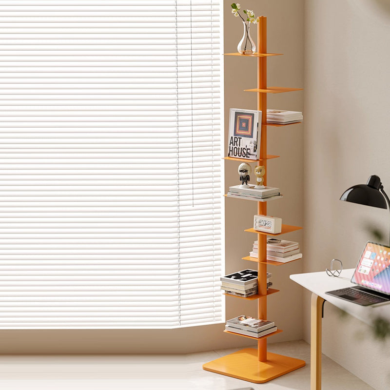9-Tier Tower Shelving Unit — Multicolor Steel Frame, 68.5 x 15.75 in