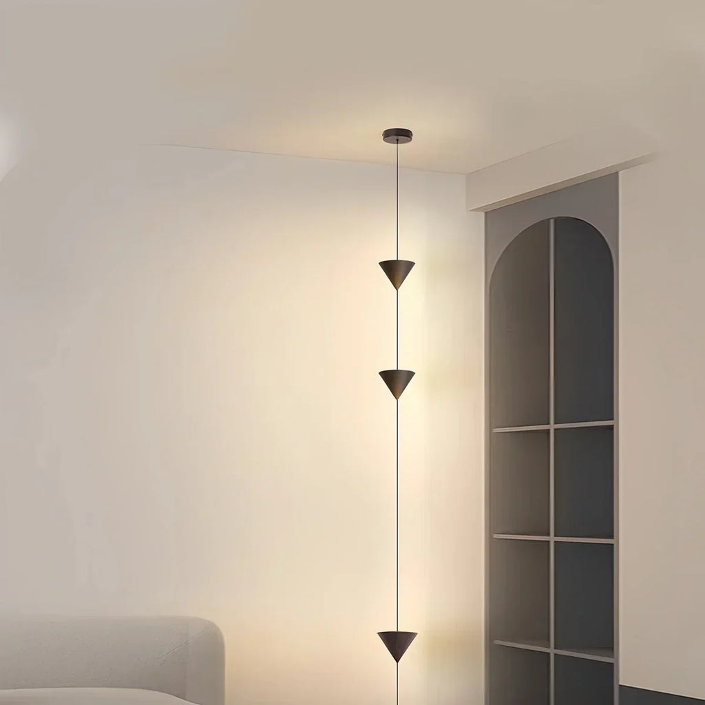 Justerbar stanglampe i jern og akryl med LED, op til 11.5 Feet, til soveværelse, stue og moderne hjemmekontor, slank lodret accentlampe