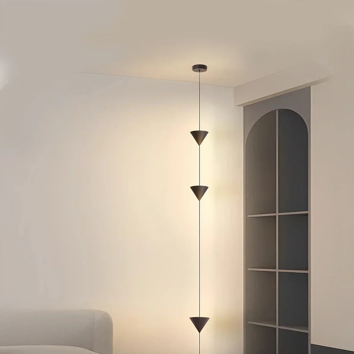 Justerbar stanglampe i jern og akryl med LED, op til 11.5 Feet, til soveværelse, stue og moderne hjemmekontor, slank lodret accentlampe
