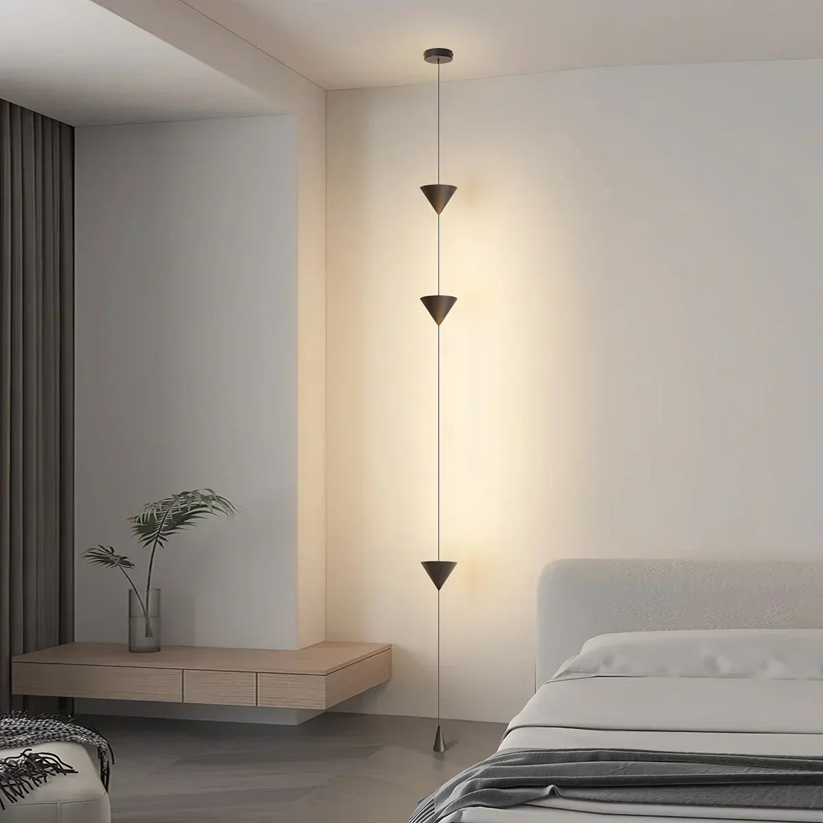 Justerbar stanglampe i jern og akryl med LED, op til 11.5 Feet, til soveværelse, stue og moderne hjemmekontor, slank lodret accentlampe