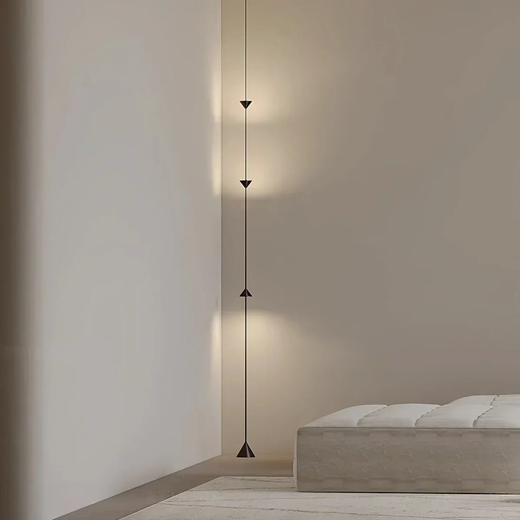 Justerbar stanglampe i jern og akryl med LED, op til 11.5 Feet, til soveværelse, stue og moderne hjemmekontor, slank lodret accentlampe