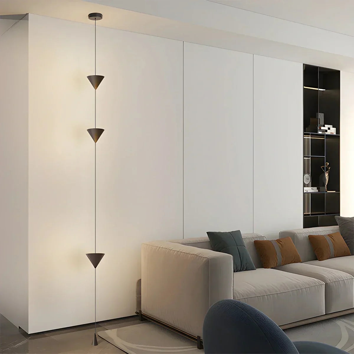 Justerbar stanglampe i jern og akryl med LED, op til 11.5 Feet, til soveværelse, stue og moderne hjemmekontor, slank lodret accentlampe