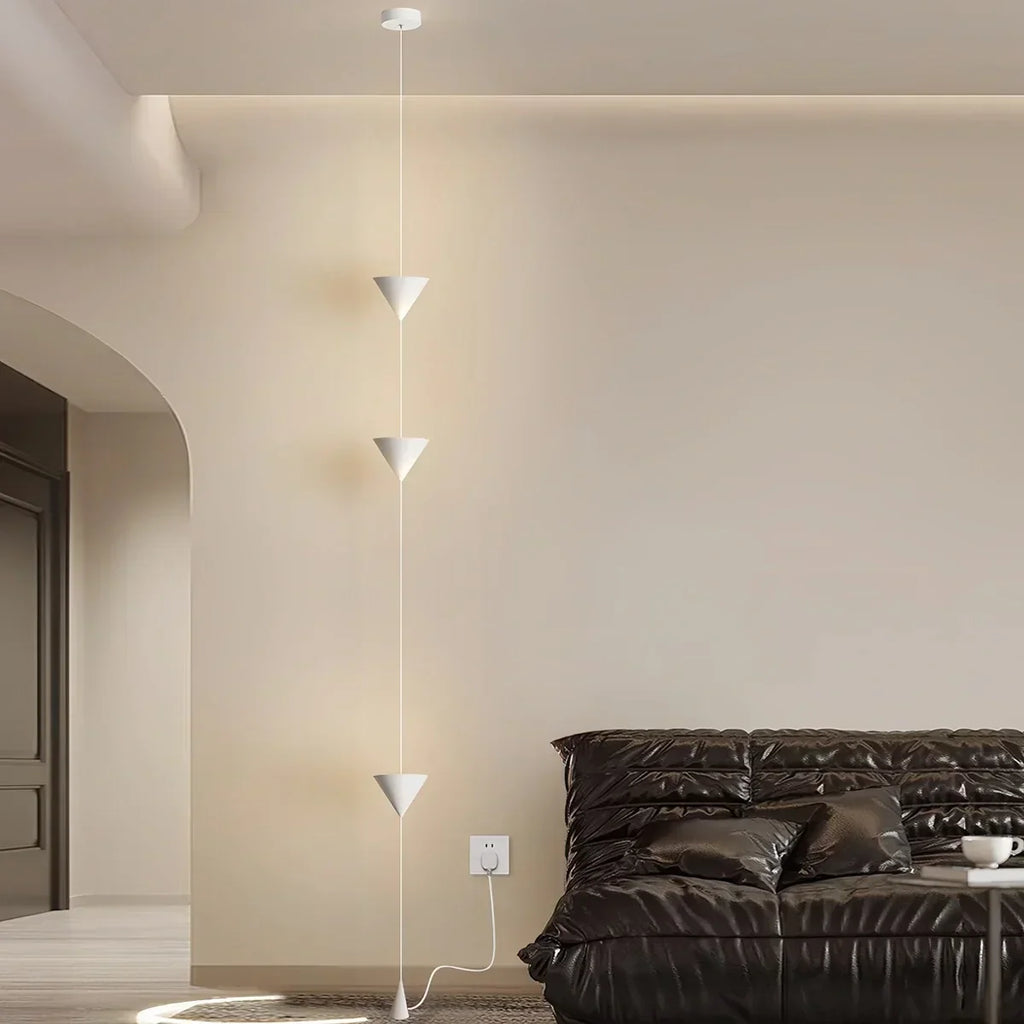 Justerbar stanglampe i jern og akryl med LED, op til 11.5 Feet, til soveværelse, stue og moderne hjemmekontor, slank lodret accentlampe