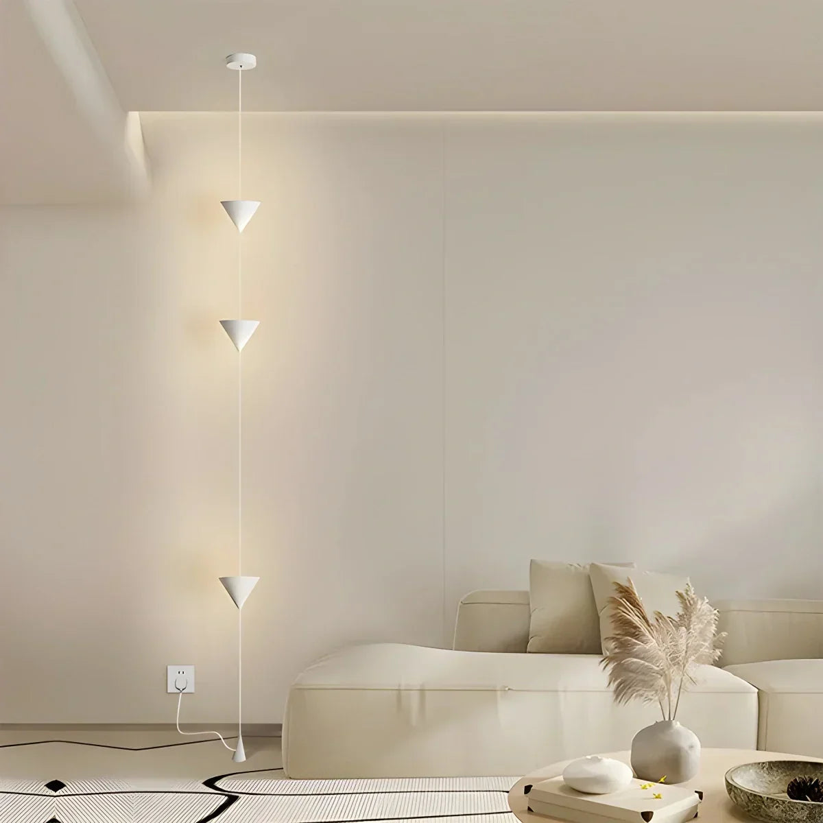 Justerbar stanglampe i jern og akryl med LED, op til 11.5 Feet, til soveværelse, stue og moderne hjemmekontor, slank lodret accentlampe