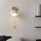 BelleFleur Retro Französische weiße Blumen-Wandleuchte