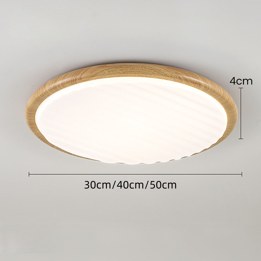 LuminOak | Runde Holz-LED-Deckenleuchte für Schlafzimmer