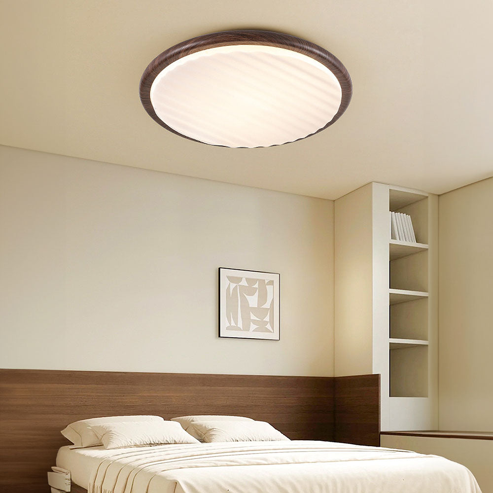 LuminOak | Runde Holz-LED-Deckenleuchte für Schlafzimmer