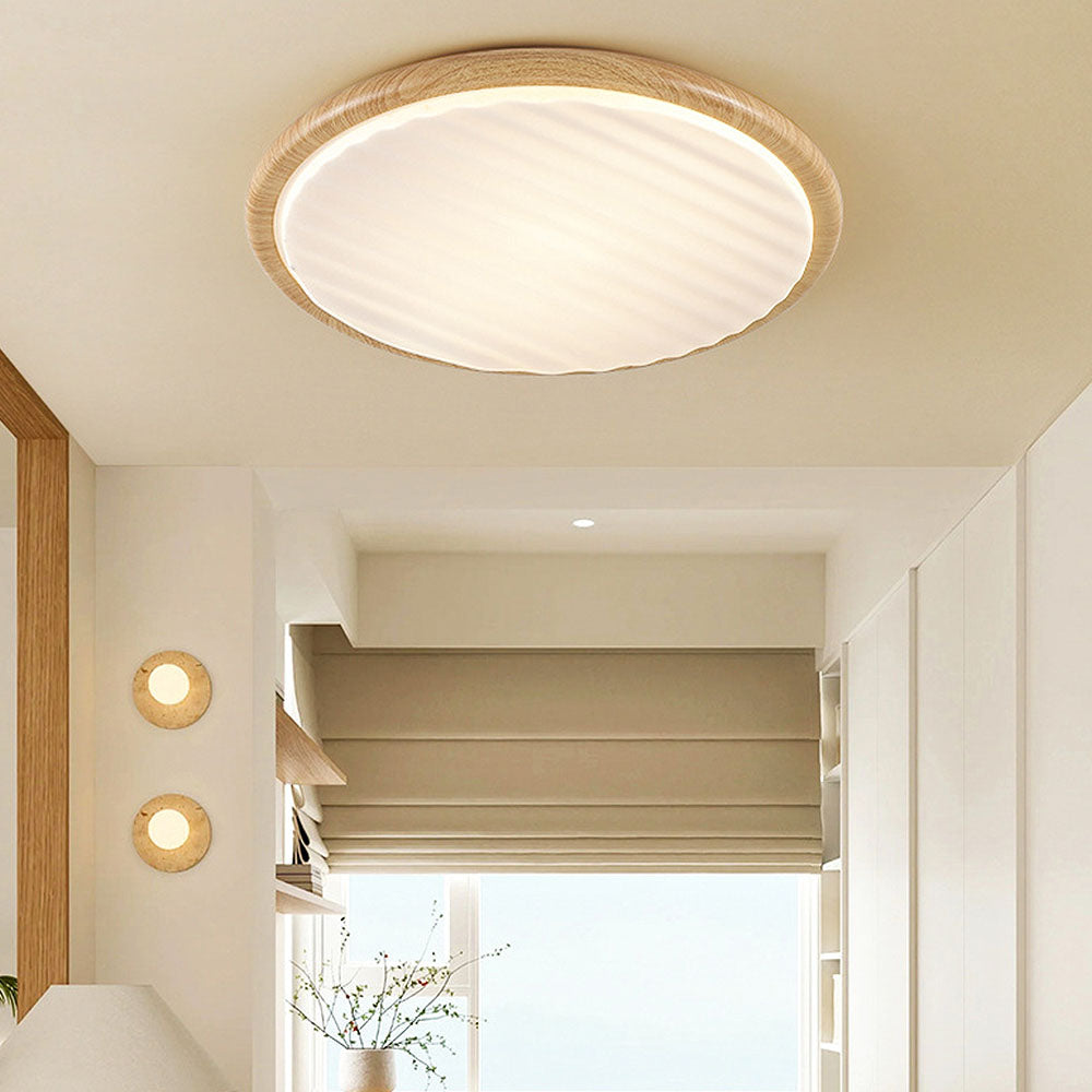 LuminOak | Runde Holz-LED-Deckenleuchte für Schlafzimmer