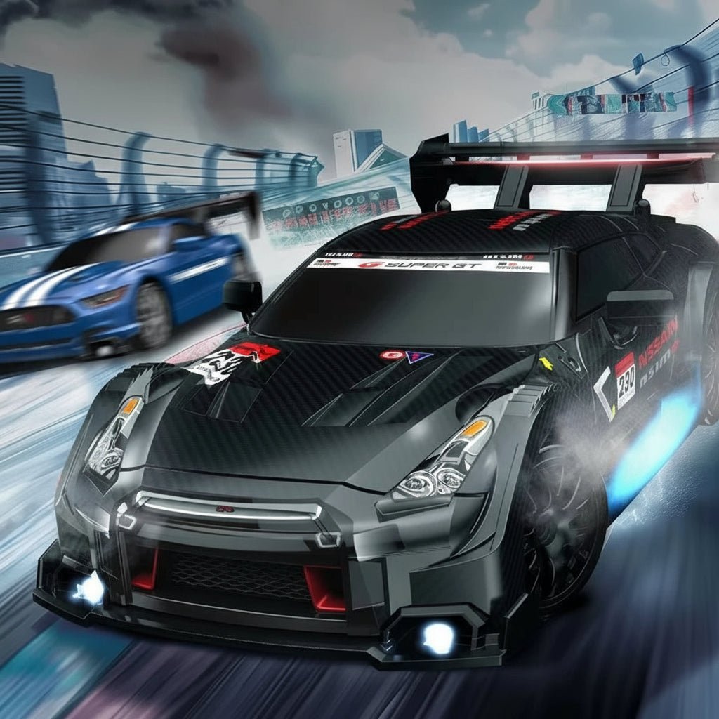 VeloDrift RC driftovací auto s pohonem 4WD — kluzké pneumatiky, pohon všech čtyř kol