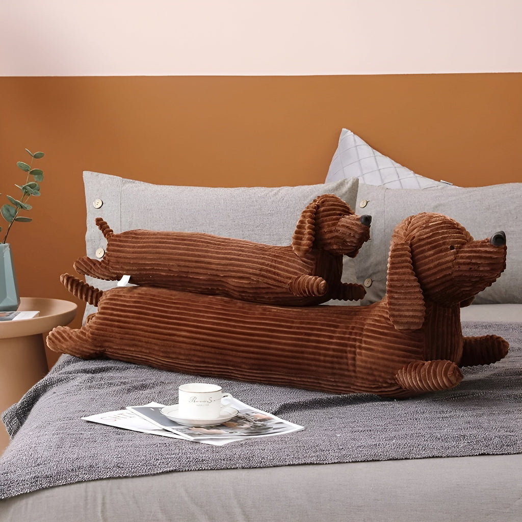 Ergonomic Dachshund Plush Cushion for Neck & Back Support - Euroselle