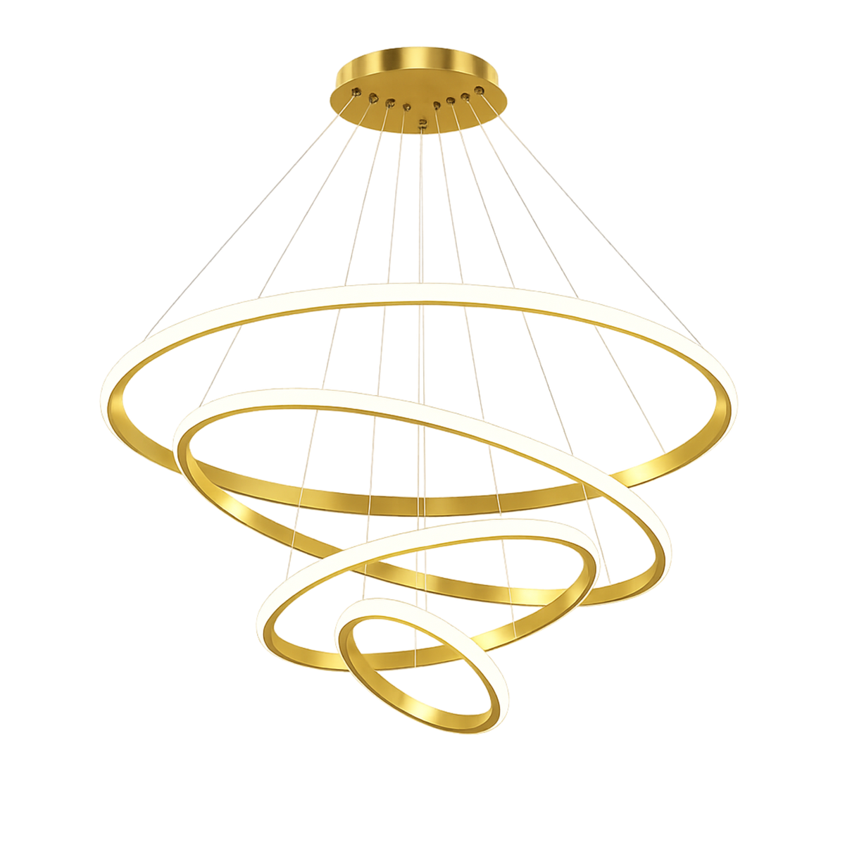 LED-Ring-Pendelleuchte, Kronleuchter und Deckenleuchte — Gold