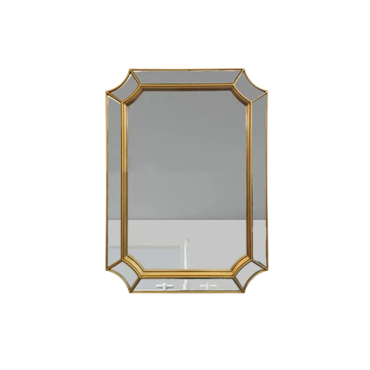 Modern Vintage Wall Mirror — Segmented Panel Border