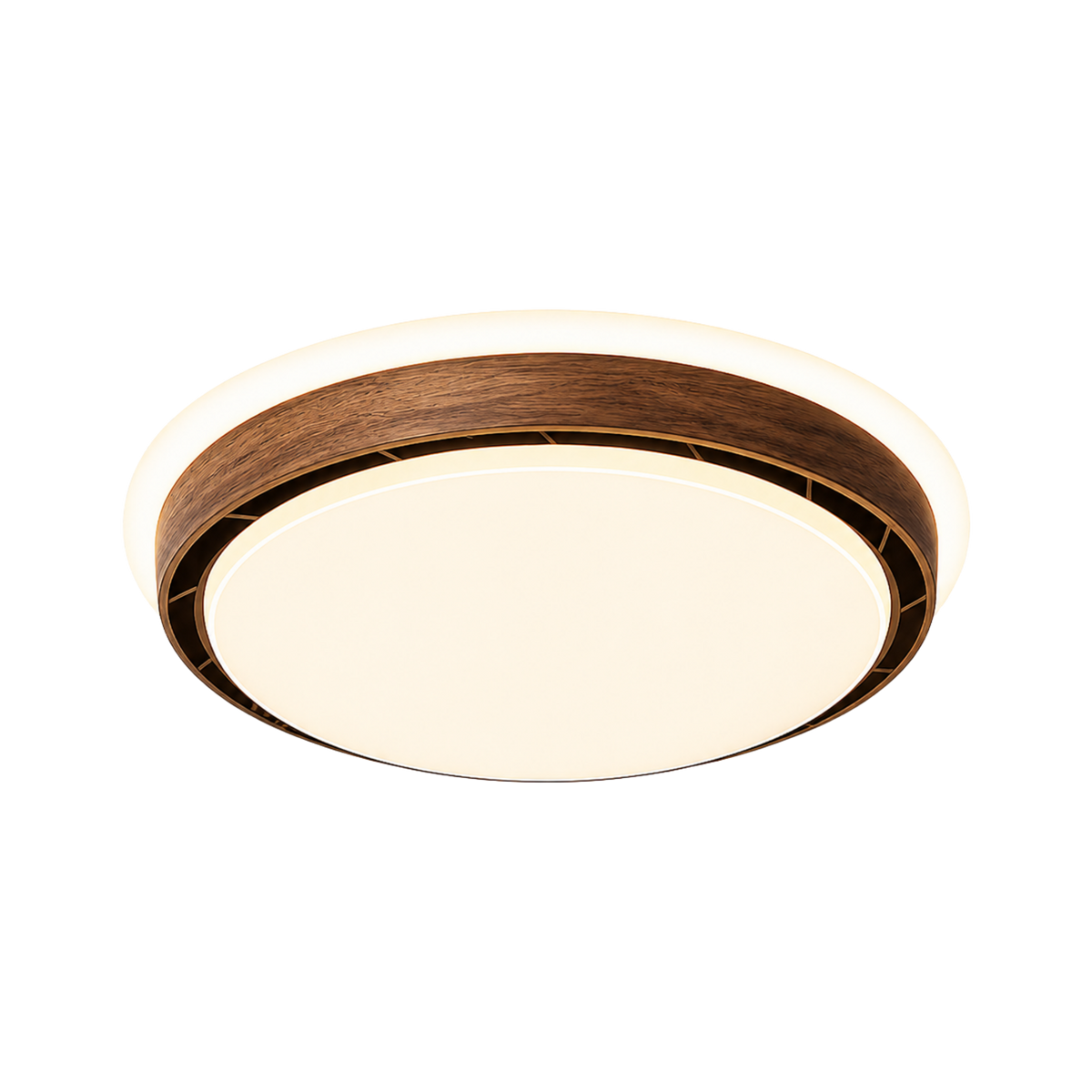 Bladlös LED-takfläkt med belysning — 48 cm i diameter, 14 cm tjocklek
