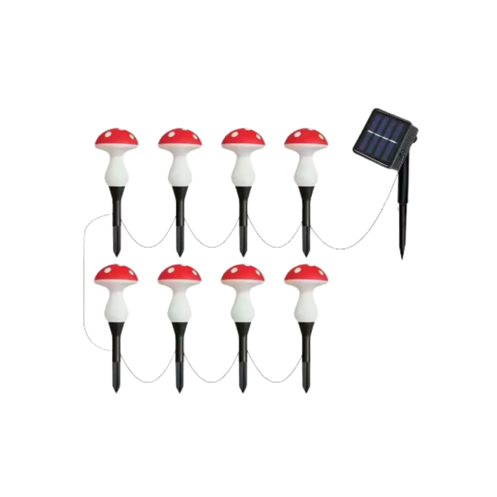 Lampe solaire champignon — LED blanc chaud