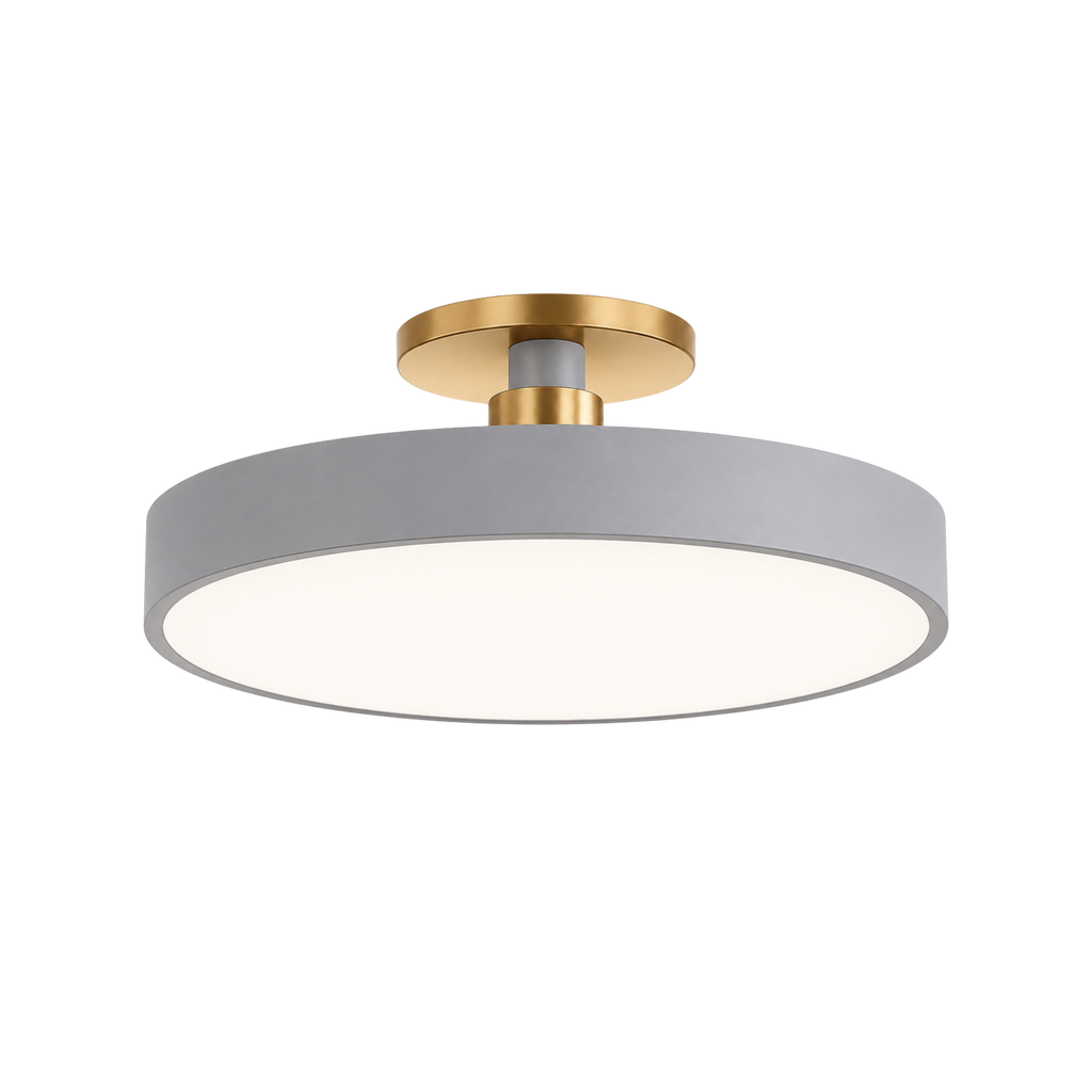 Nordic Round Semi-Flush Ceiling Light — Adjustable Three-Temperature LED Core