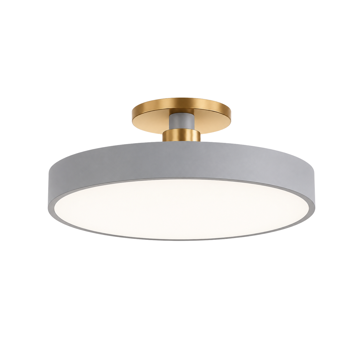 Nordic Round Semi-Flush Ceiling Light — Adjustable Three-Temperature LED Core