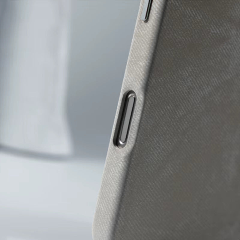 iPhone 13-17-hoesje met stoffen bekleding — draadloos opladen, vingerafdrukwerend