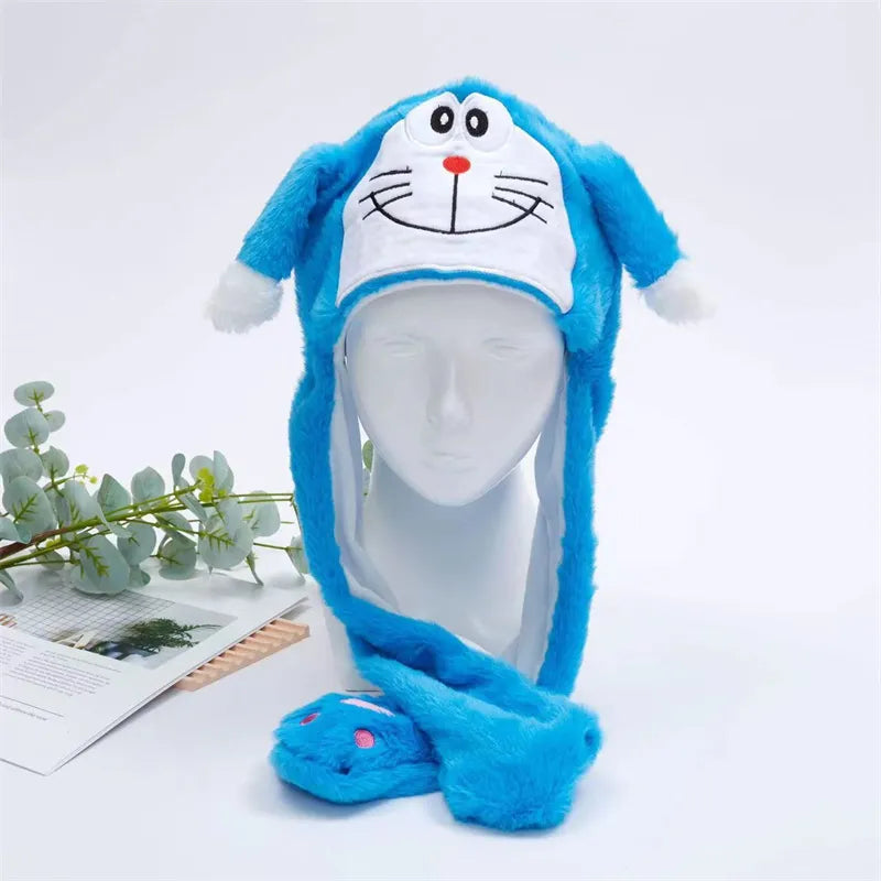 Interactive Plush Hat with Pop-Up Ears and Squeeze Paws