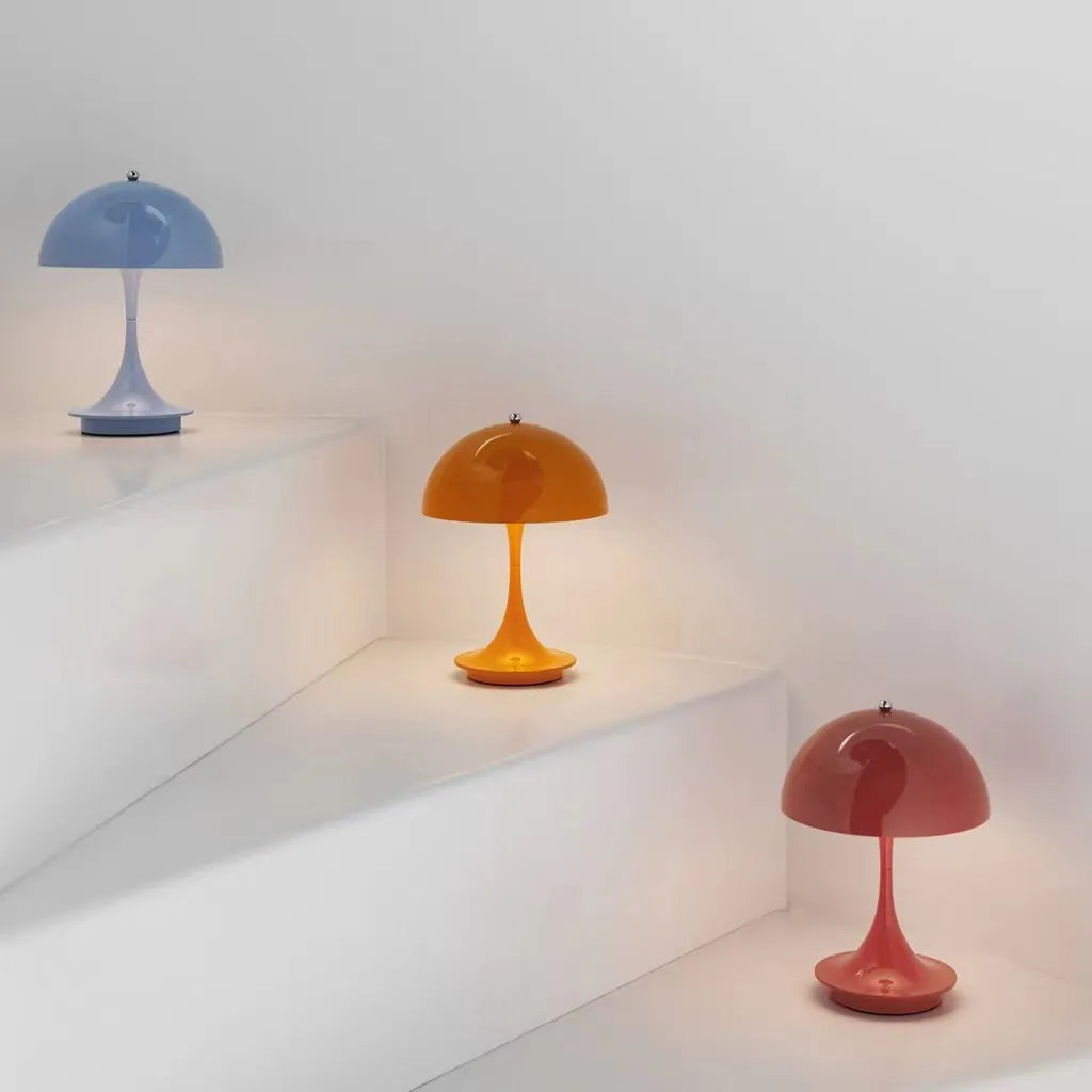 Dobíjecí bezdrátová LED stolní lampa z kovu — stmívač, 10hodinová výdrž baterie