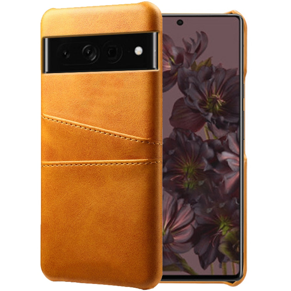 Funda billetera para Google Pixel — Aspecto de cuero, 2 ranuras para tarjetas, bordes elevados