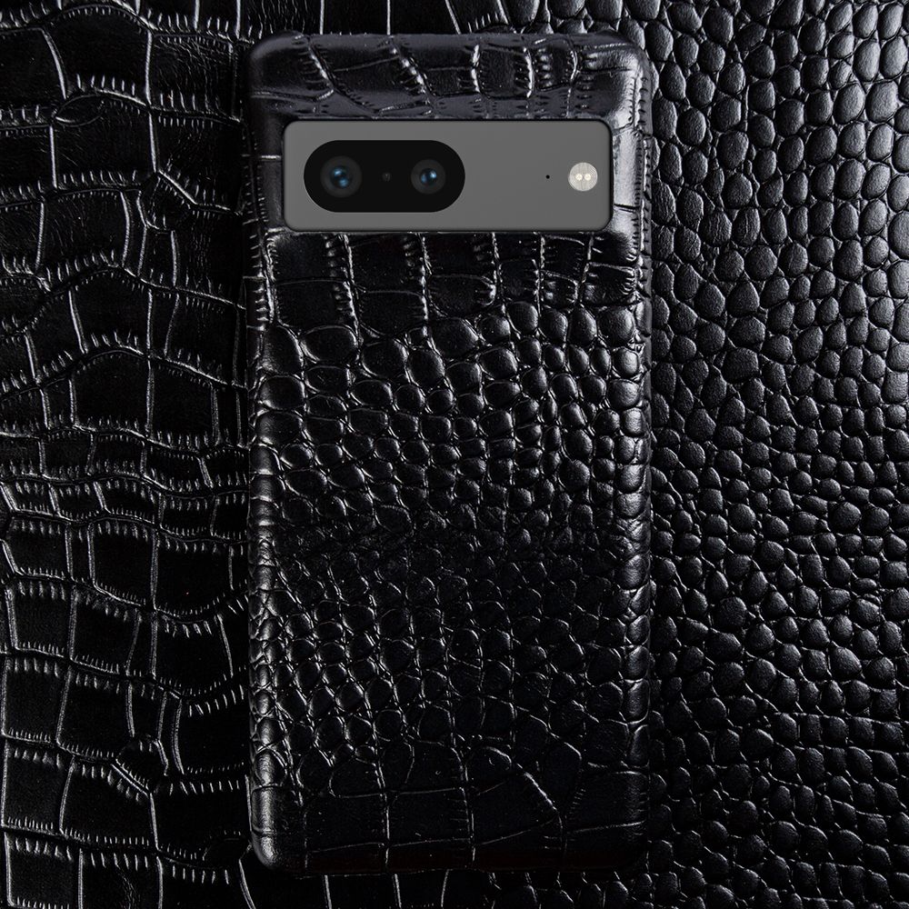 Pouzdro z pravé kůže pro Google Pixel — krokodýlí textura, zvýšené okraje