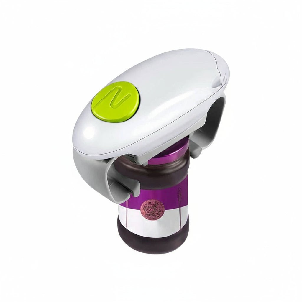 SureGrip Electric Bottle Opener — Compact Ergonomic Grip, One-Touch Opening, Powerful Motor