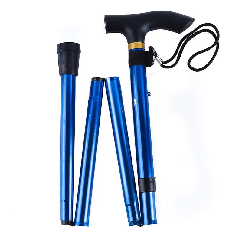 Adjustable Folding Aluminum Cane — Ergonomic Handle & Wrist Strap